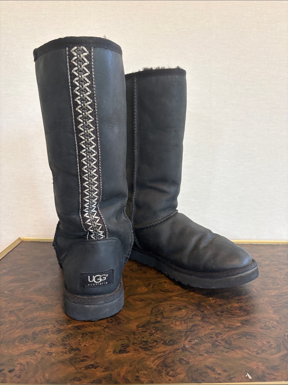 UGG Australia Black Ultimate Tall Braid 5340 Women's Tasman Boots/Booties Size 7